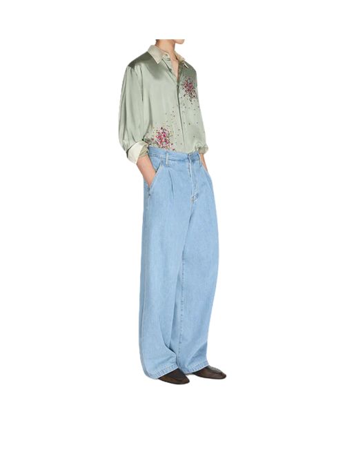dries van noten Jeans plissettati penning den DRIES VAN NOTEN | 261-020940-3385514 LIGHT BLUE